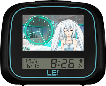 Lei Clock  ユピテル、美少女萌えキャラ「霧島レイ」の目覚ましクロックを発売。ブラックモデルは1000台限定。